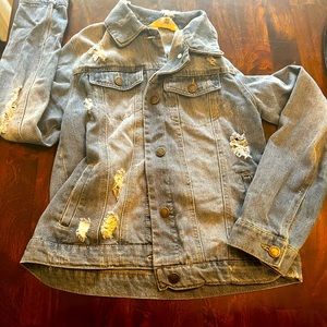 Womens ripped jeans jacket
